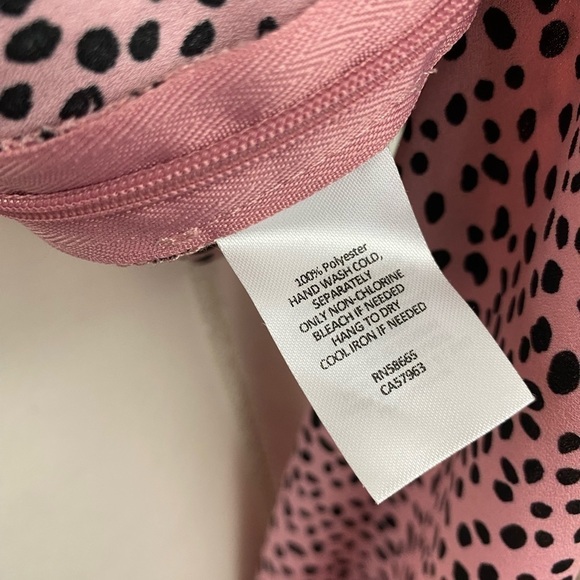 abound Balloon Sleeve Ruffle Collar Top, pink polka dot crop NWT - Picture 6 of 6